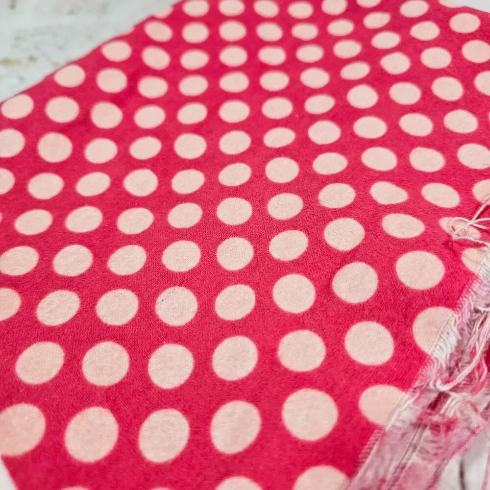 Riley Blake Summer Song My Mind's Eye Pink Polka Dot Flannel Fabric 17x44